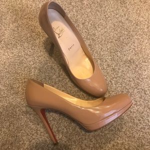 CHRISTIAN LOUBOUTIN 38.5 NEW SIMPLE 120 NUDE PUMP